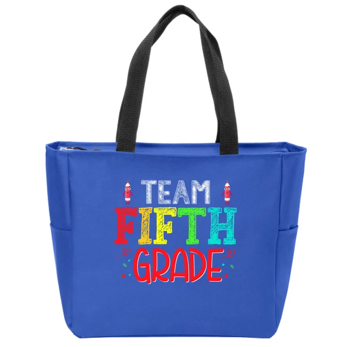 Team Fifth Grade Hello 5Th Grade Happy First Day Of School Meaningful Gift Zip Tote Bag