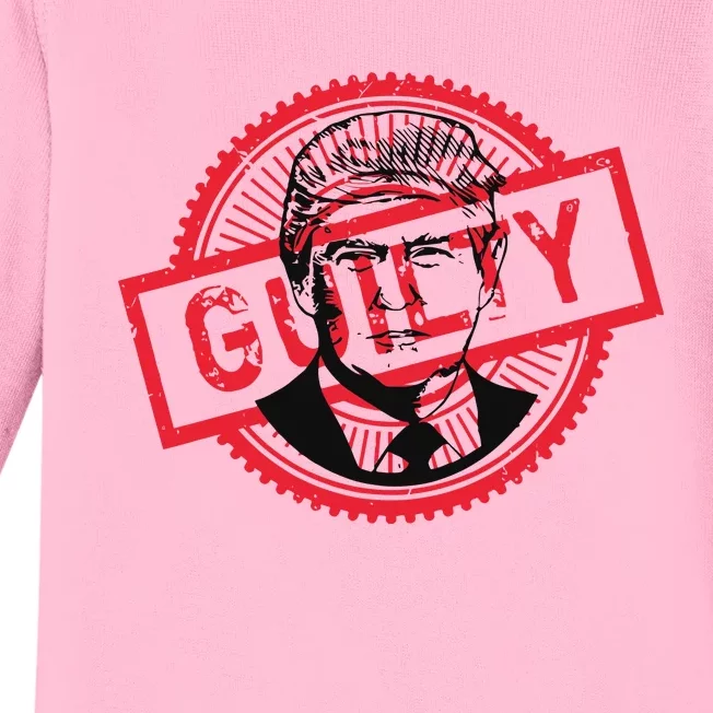 Trump Found Guilty Political Baby Long Sleeve Bodysuit