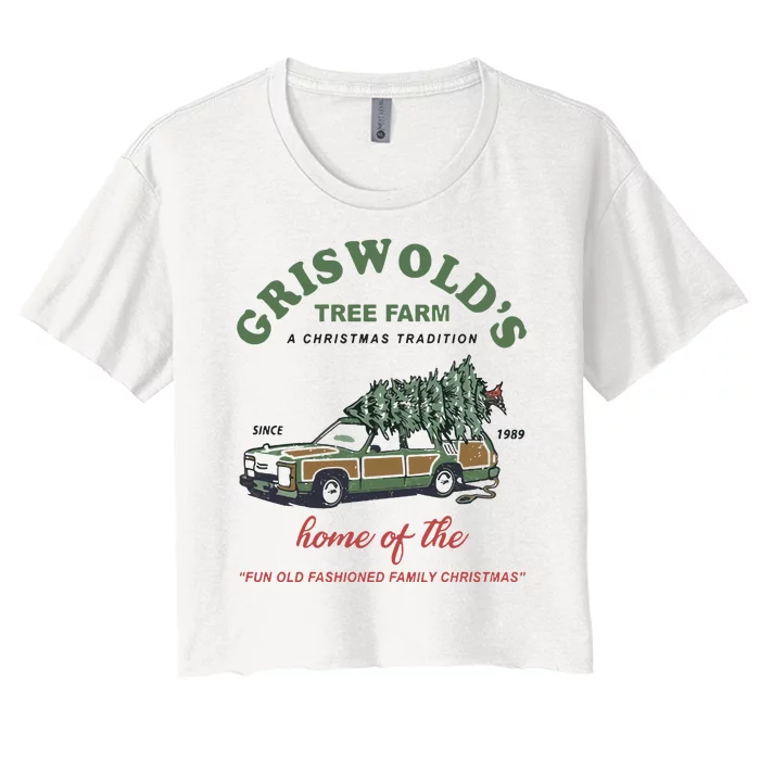 Tree Farm Griswold’S A Christmas Tradition Home Women's Crop Top Tee