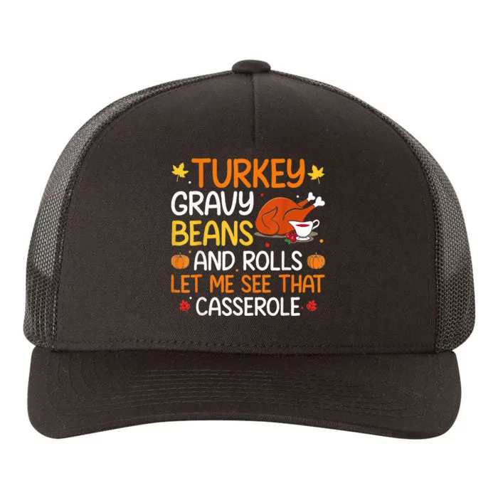 Thanksgiving Feast Gravy Beans and Rolls Design Yupoong Adult 5-Panel Trucker Hat