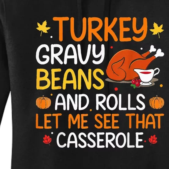 Thanksgiving Feast Gravy Beans and Rolls Design Women's Pullover Hoodie