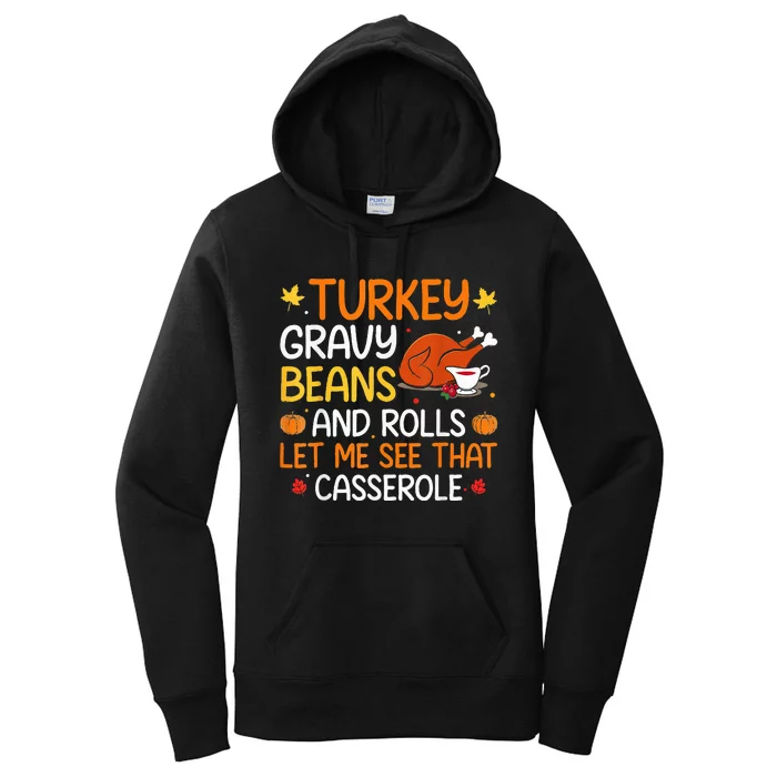 Thanksgiving Feast Gravy Beans and Rolls Design Women's Pullover Hoodie