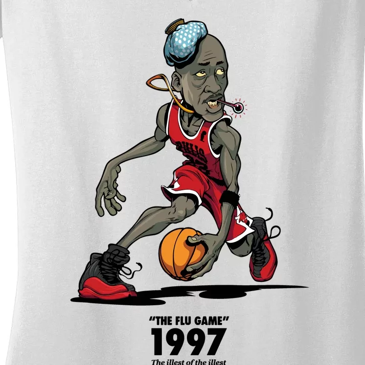 The Flu Game 1997 The Illest Of The Illest Limited Women's V-Neck T-Shirt