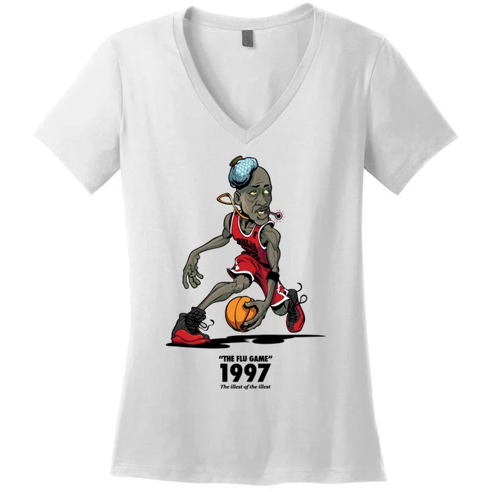 The Flu Game 1997 The Illest Of The Illest Limited Women's V-Neck T-Shirt