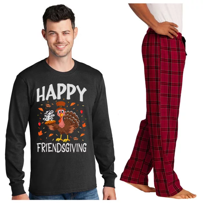 Turkey Friends Giving Gifts Happy Friendsgiving Long Sleeve Pajama Set