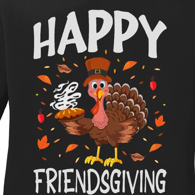 Turkey Friends Giving Gifts Happy Friendsgiving Ladies Long Sleeve Shirt