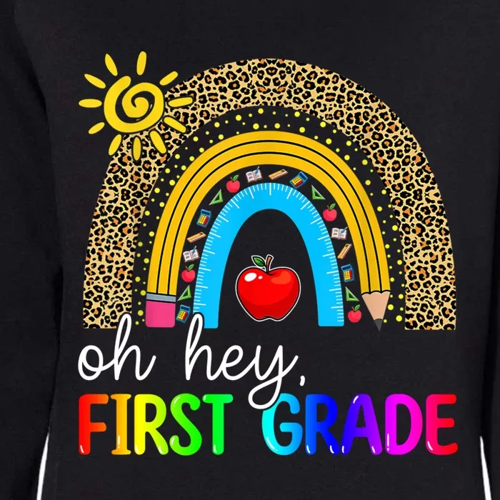 Team First Grade Teacher Rainbow Leopard Oh Hey 1St Grade Meaningful Gift Womens California Wash Sweatshirt