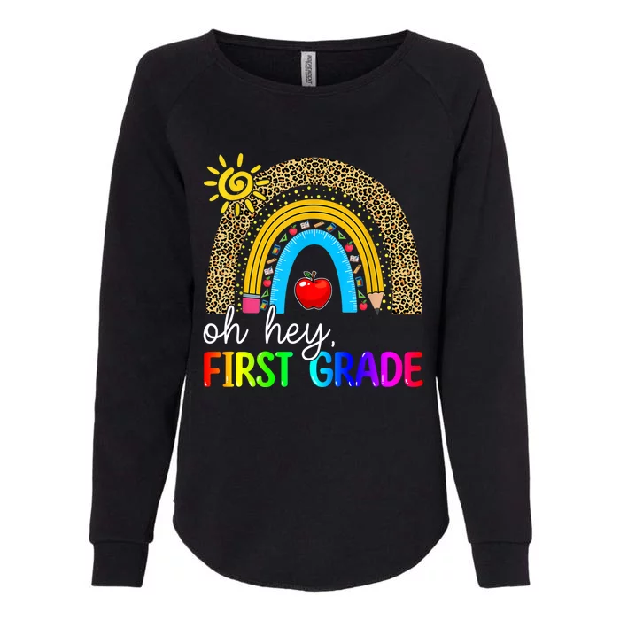 Team First Grade Teacher Rainbow Leopard Oh Hey 1St Grade Meaningful Gift Womens California Wash Sweatshirt