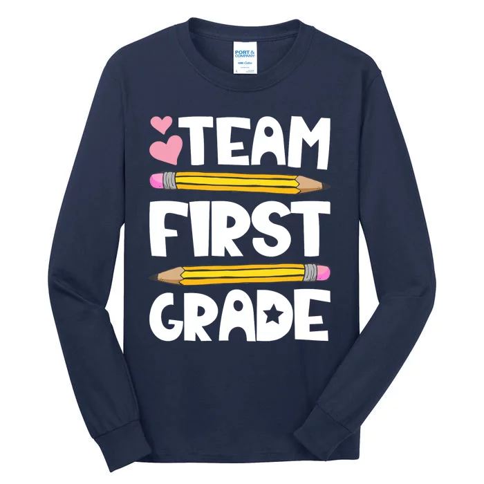 Team First Grade Funny 1st Back To School Teacher Student Tall Long Sleeve T-Shirt