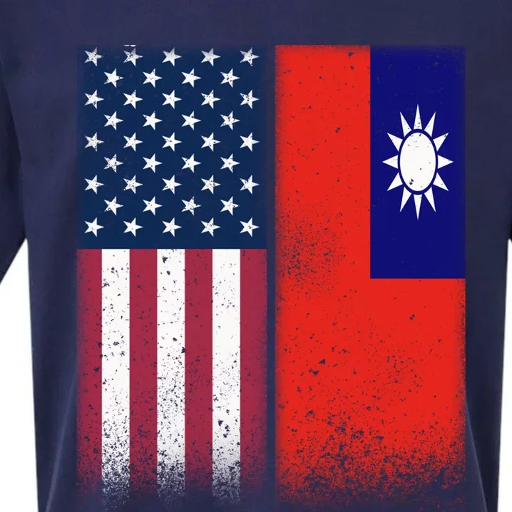 Taiwanese Flag Gift Usa And Taiwan Flags Proud Taiwan Gift Sueded Cloud Jersey T-Shirt