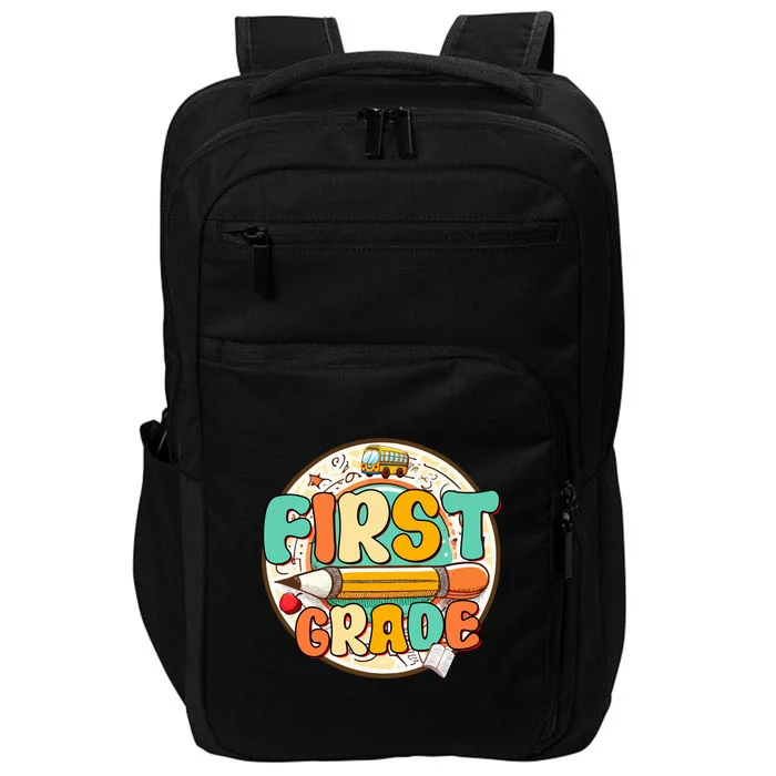 Team First Grade Teacher Student Back To School 1st Grade Gift Impact Tech Backpack