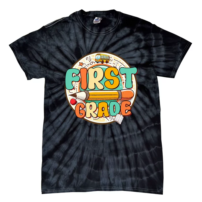 Team First Grade Teacher Student Back To School 1st Grade Gift Tie-Dye T-Shirt