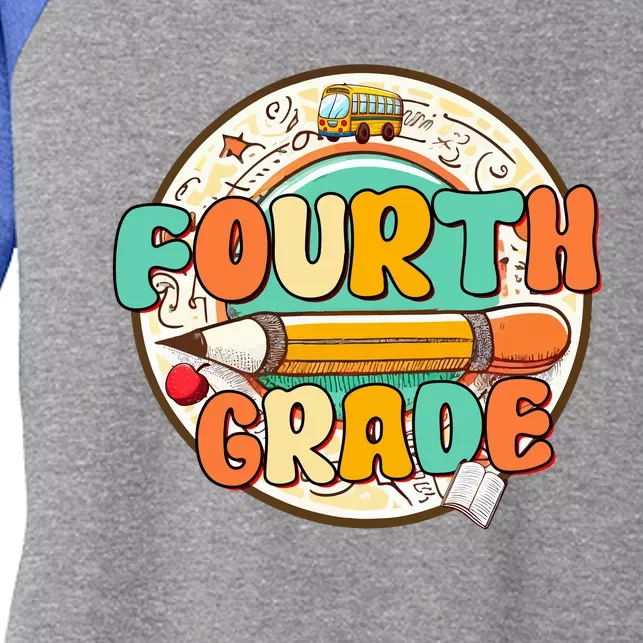 Team Fourth Grade Teacher Student Back To School 4th Grade Gift Women's Tri-Blend 3/4-Sleeve Raglan Shirt