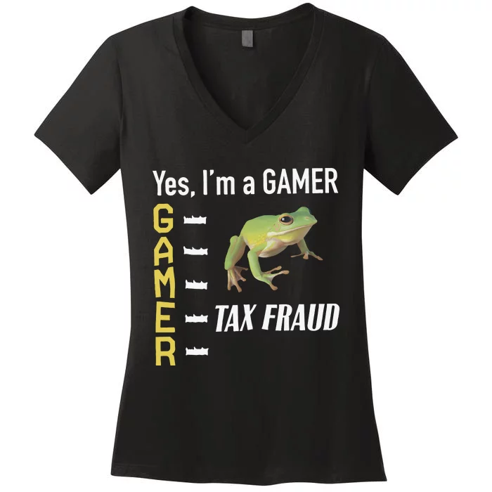 Tax Fraud Gamer Women's V-Neck T-Shirt