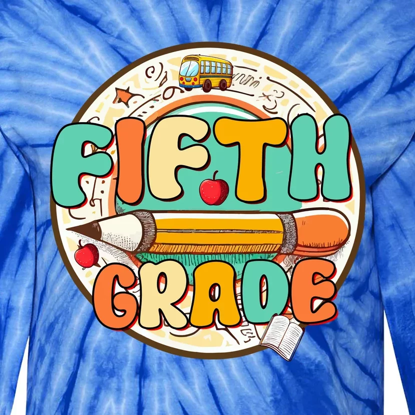 Team Fifth Grade Teacher Student Back To School 5th Grade Gift Tie-Dye Long Sleeve Shirt