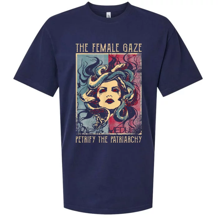 The Female Gaze Petrify The Patriarchy Medusa Sueded Cloud Jersey T-Shirt