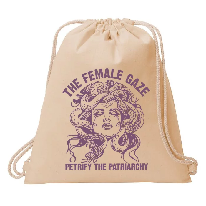 The Female Gaze Petrify The Patriarchy Feminist Witch Drawstring Bag