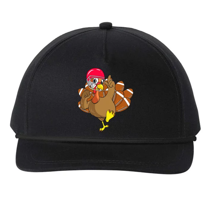 Thanksgiving Football Gift Turkey Football Funny Gift Great Gift Snapback Five-Panel Rope Hat