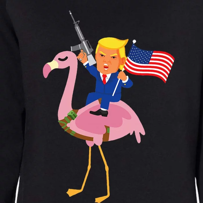 Trump Flamingo Gun Merica 2024 Election Maga Republican Womens California Wash Sweatshirt