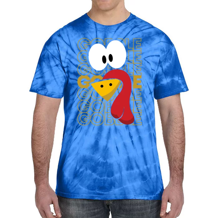 Turkey Face Gobble Gobble Gift Tie-Dye T-Shirt