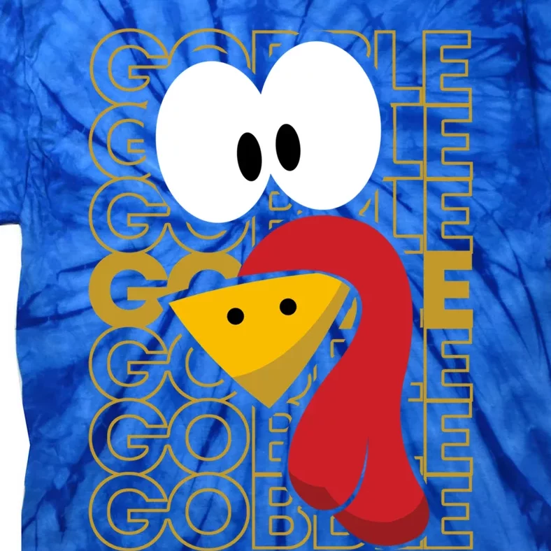 Turkey Face Gobble Gobble Gift Tie-Dye T-Shirt