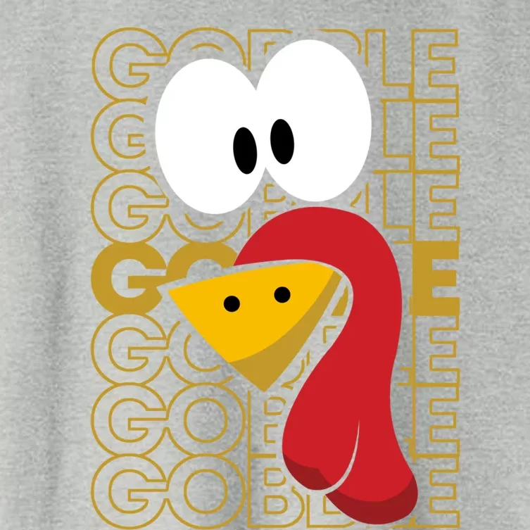 Turkey Face Gobble Gobble Gift Women's Crop Top Tee