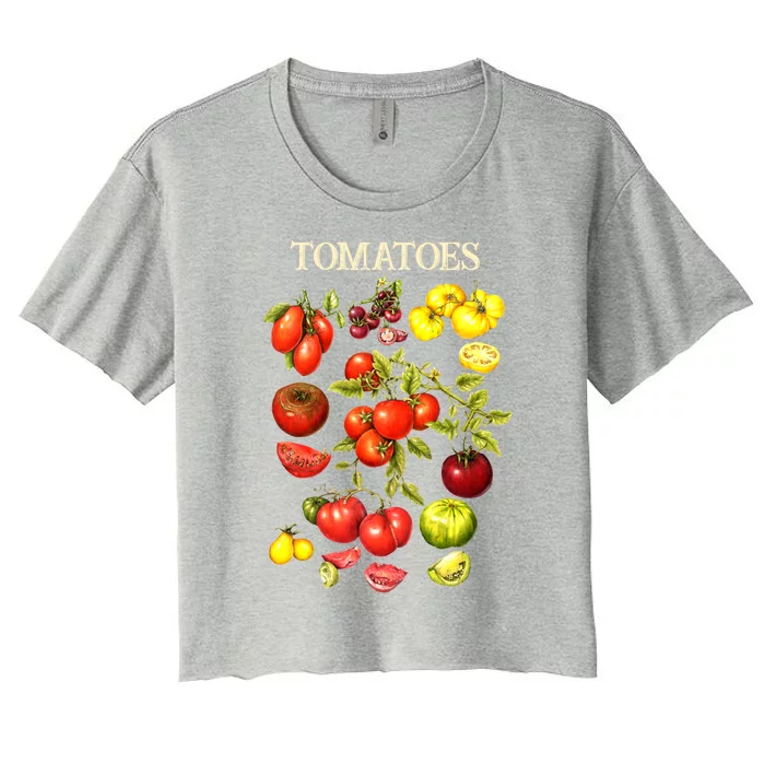 Tomatoes Funny Gardener Garden Gardening Tomato Botanical Meaningful Gift Women's Crop Top Tee