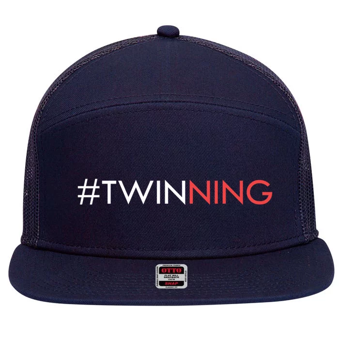 Twinning Funny Gift Funny Twins Matching Gift 7 Panel Mesh Trucker Snapback Hat