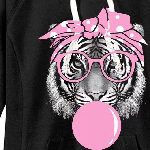 Tiger For Girl Glasses & B.U.B.B.L.E G.U.M. Women's Fleece Hoodie