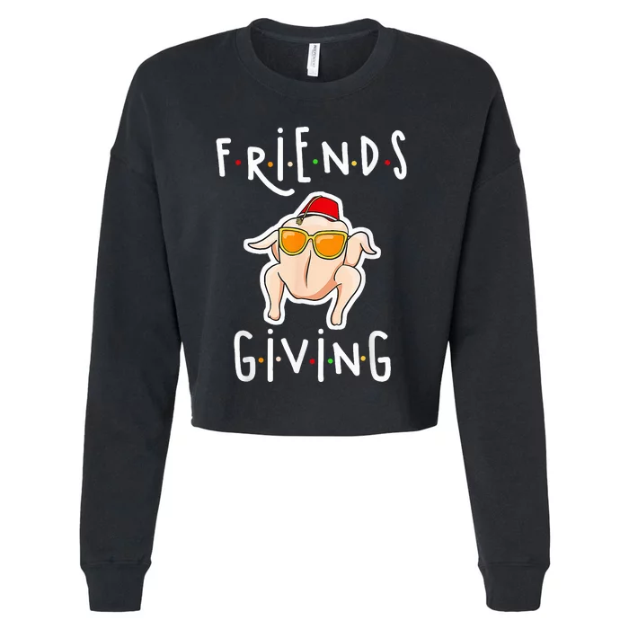 Turkey Friends Giving Happy Friendsgiving Cropped Pullover Crew