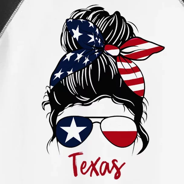 Texas Flag Girl Texas Flag State Girlfriend Messy Bun Toddler Fine Jersey T-Shirt