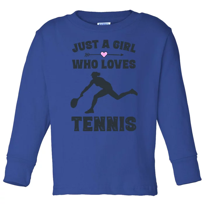 Tennis Funny Gift For Tennis Players And Cool Gift Toddler Long Sleeve Shirt