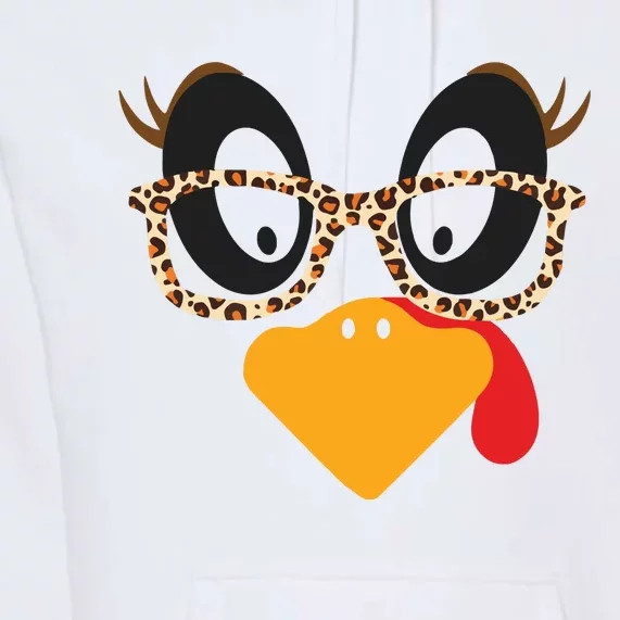 Turkey Face Glasses Turkey Thanksgiving Premium Hoodie