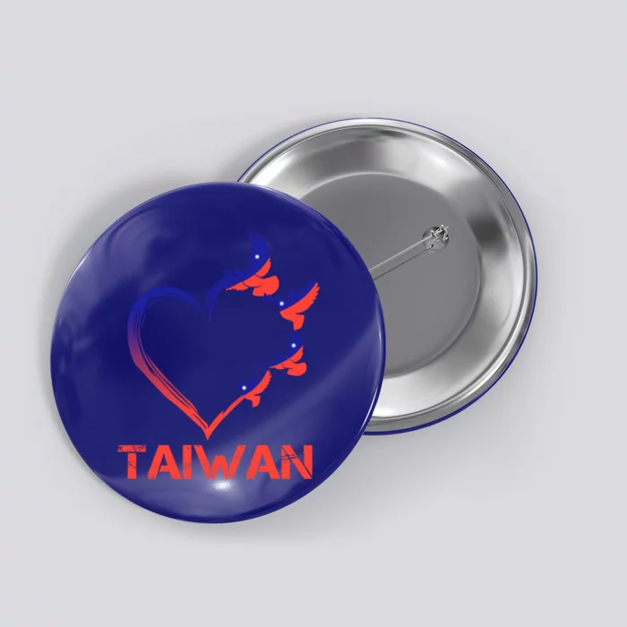 Taiwan Flag Heart Vintage Taiwanese Lovers Taiwan Cute Gift Button