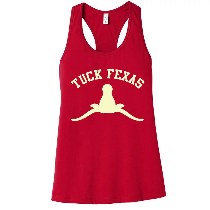 Tuck Fexas Horns Down Texas Women's Racerback Tank