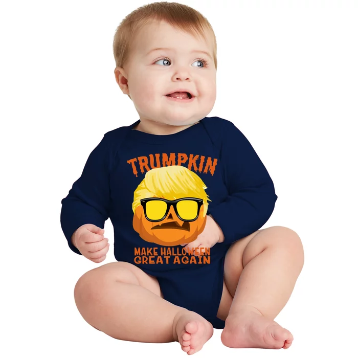 Trumpkin Funny Halloween Make Halloween Great Again Gift Baby Long Sleeve Bodysuit