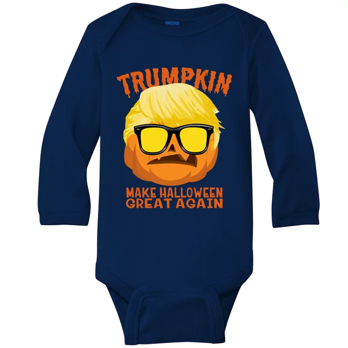 Trumpkin Funny Halloween Make Halloween Great Again Gift Baby Long Sleeve Bodysuit