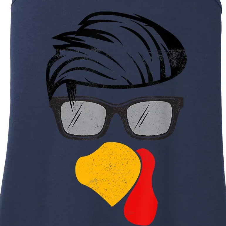 Thanksgiving Funny Handsom Turkey Face, Sunglass For Thanksgiving Party Ladies Essential Tank