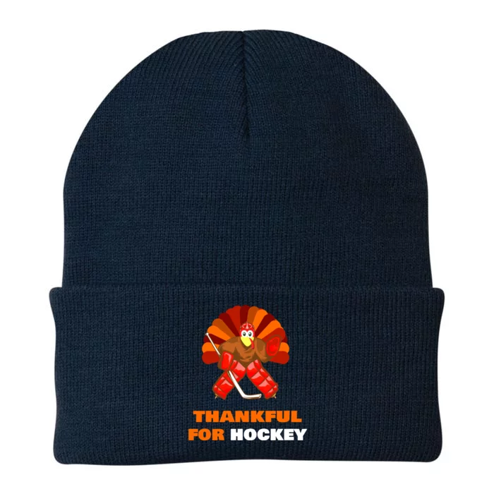 Thankful For Hockey And Turkey Thanksgiving Great Gift Knit Cap Winter Beanie