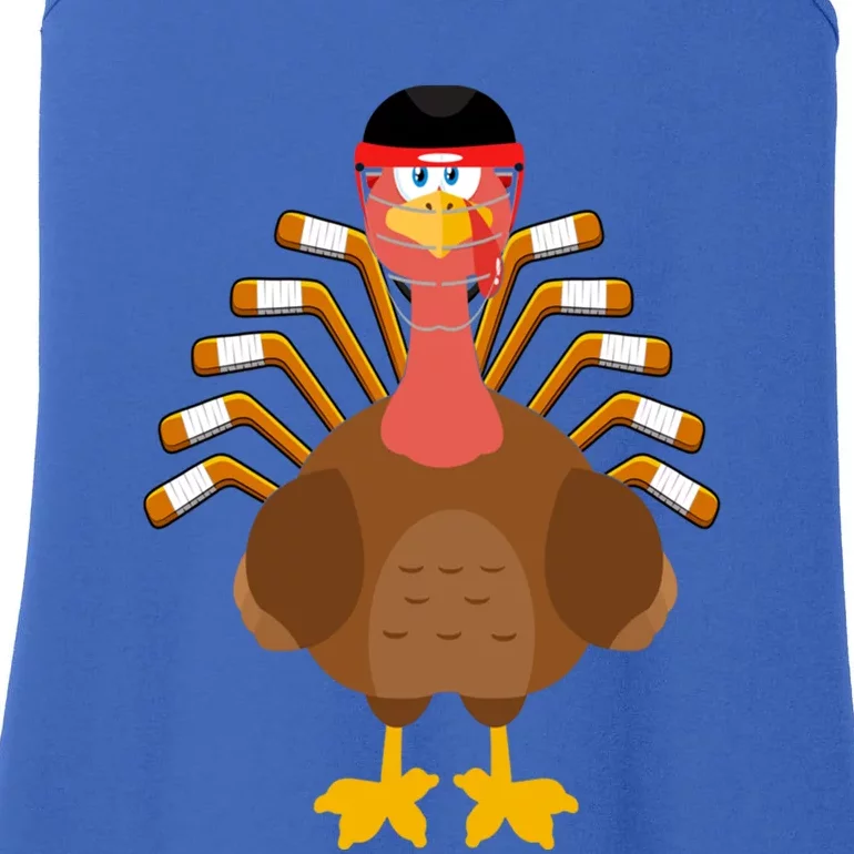 Thankful For Hockey Thanksgiving Funny Turkey Ice Hockey Gift Ladies Essential Tank