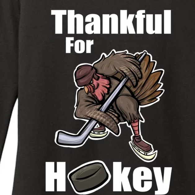 Thankful For Hockey Turkey Thanksgiving Hockey Great Gift Womens CVC Long Sleeve Shirt