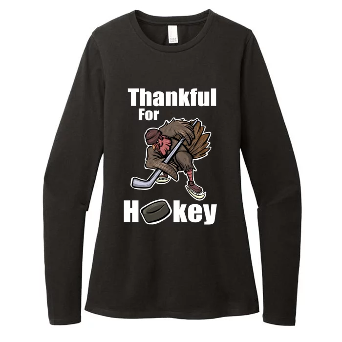 Thankful For Hockey Turkey Thanksgiving Hockey Great Gift Womens CVC Long Sleeve Shirt