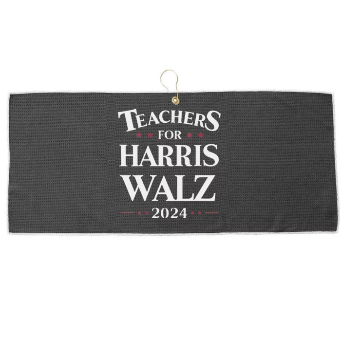 Teachers For Harris Walz 2024 Kamala Tim Waltz Large Microfiber Waffle Golf Towel