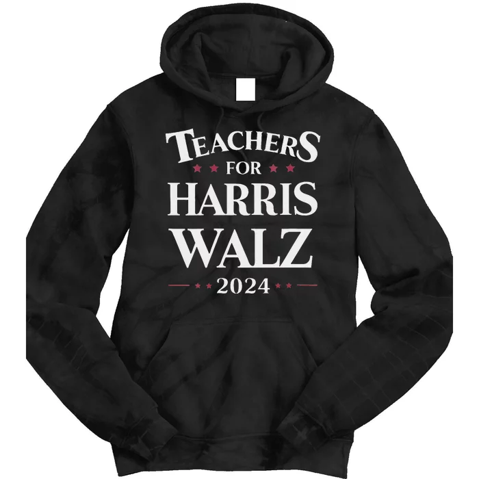 Teachers For Harris Walz 2024 Kamala Tim Waltz Tie Dye Hoodie