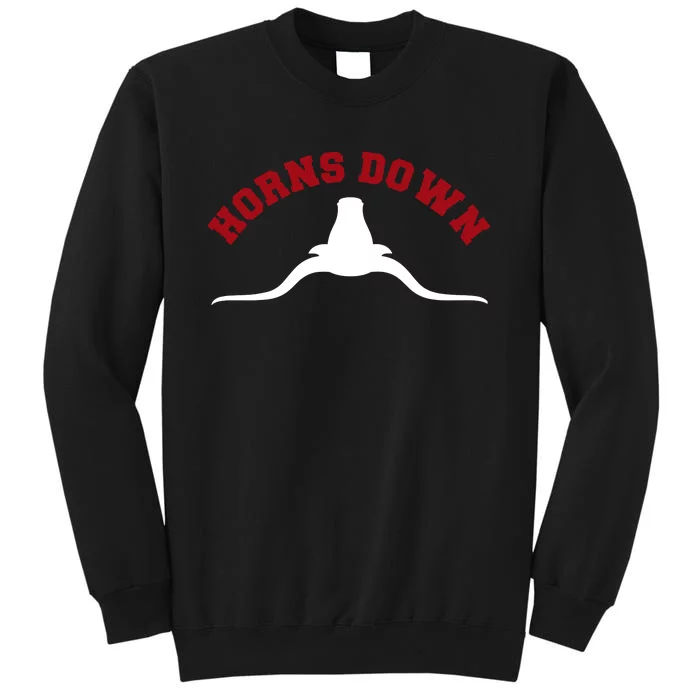 Tuck Fexas Horns Down Texas Sweatshirt