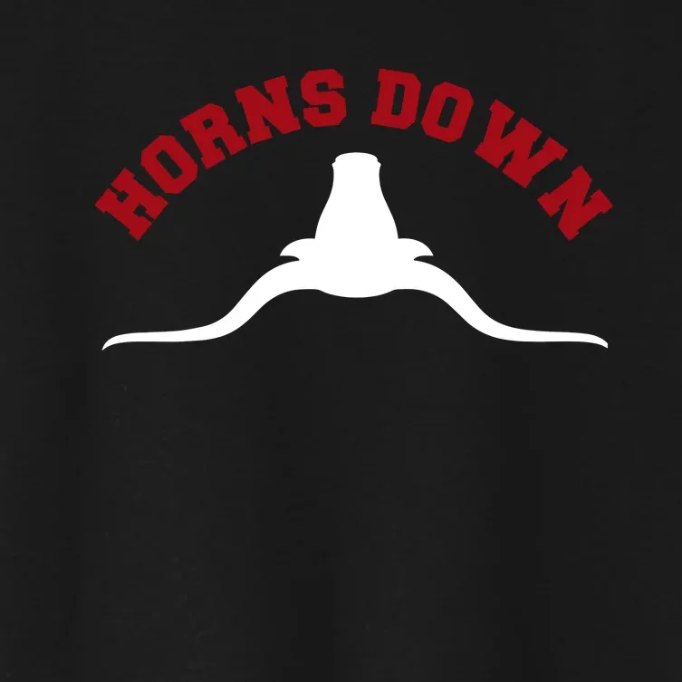 Tuck Fexas Horns Down Texas Women's Crop Top Tee