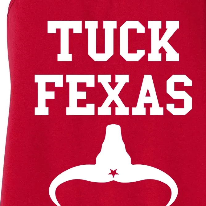 Tuck Fexas Horns Down Texas Women's Racerback Tank