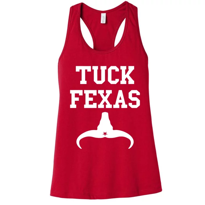 Tuck Fexas Horns Down Texas Women's Racerback Tank