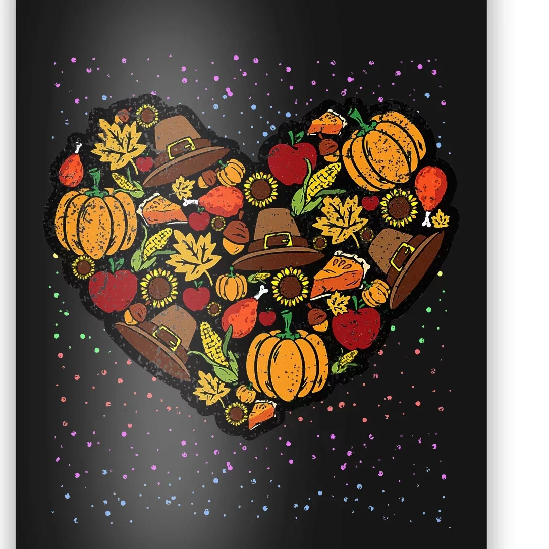 Thanksgiving Food Heart Fall Autumn Poster