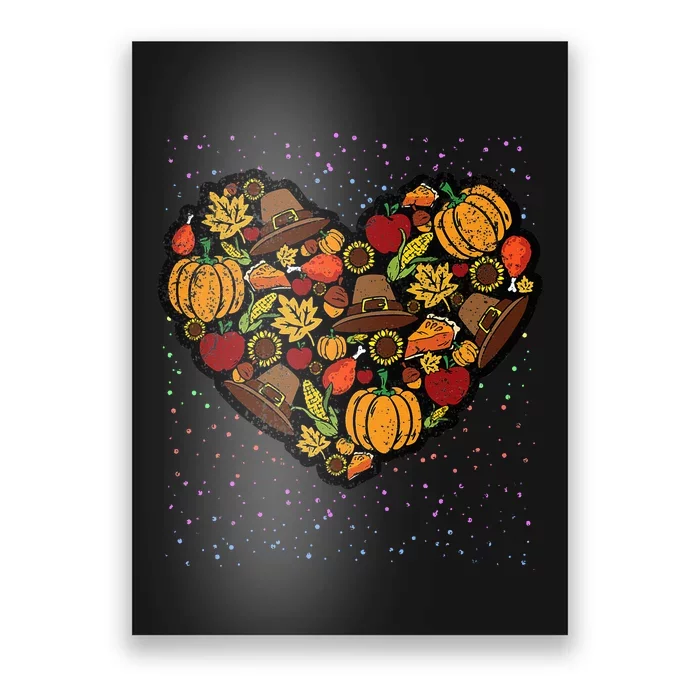 Thanksgiving Food Heart Fall Autumn Poster